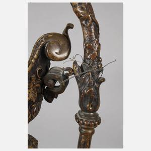 Übergroße Bronzevase Bacchanten