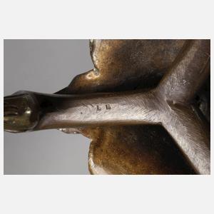 Paar vierflammige Kandelaber mit Tierfiguren