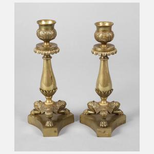 Paar Messingleuchter im klassizistischen Stil