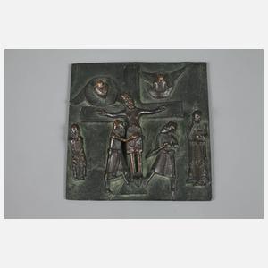 Drei Bronzeplaketten