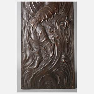 Bronzerelief Jugendstilmädchen