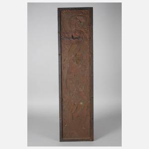 Bronzerelief Jugendstilmädchen