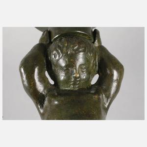 Bronzeleuchter kniender Putto