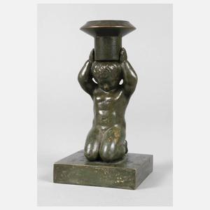 Bronzeleuchter kniender Putto