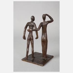 Oskar Höfinger attr., moderne Bronzegruppe