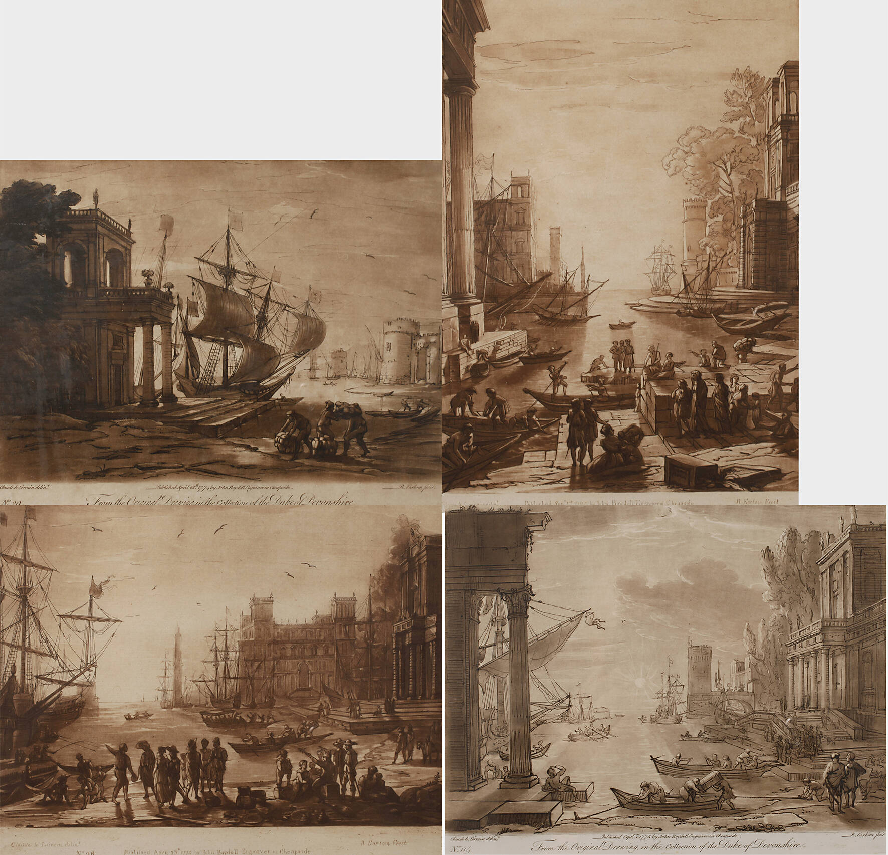 Richard Earlom, Vier Hafendarstellungen