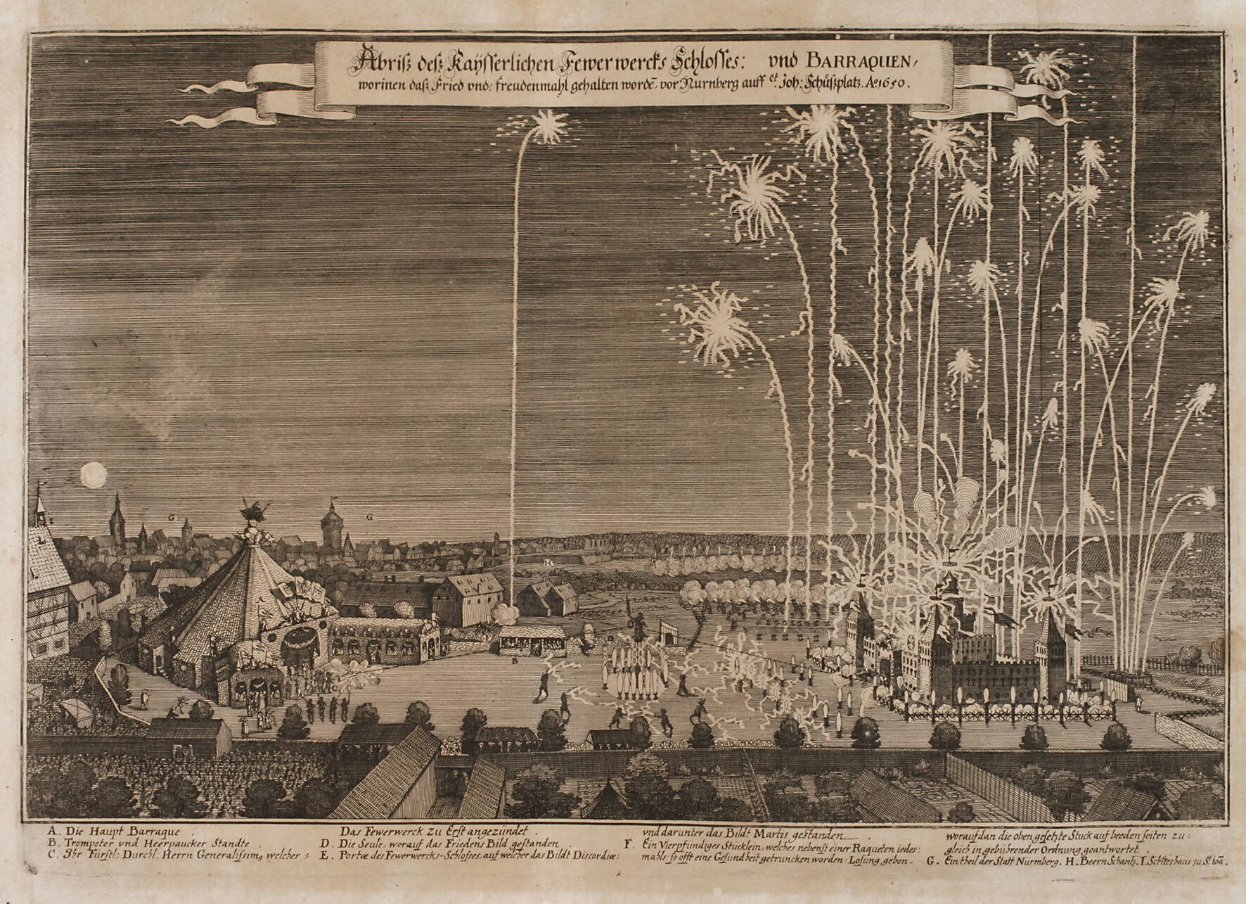 Matthäus Merian, Abriss des kaiserlichen Feuerwerks