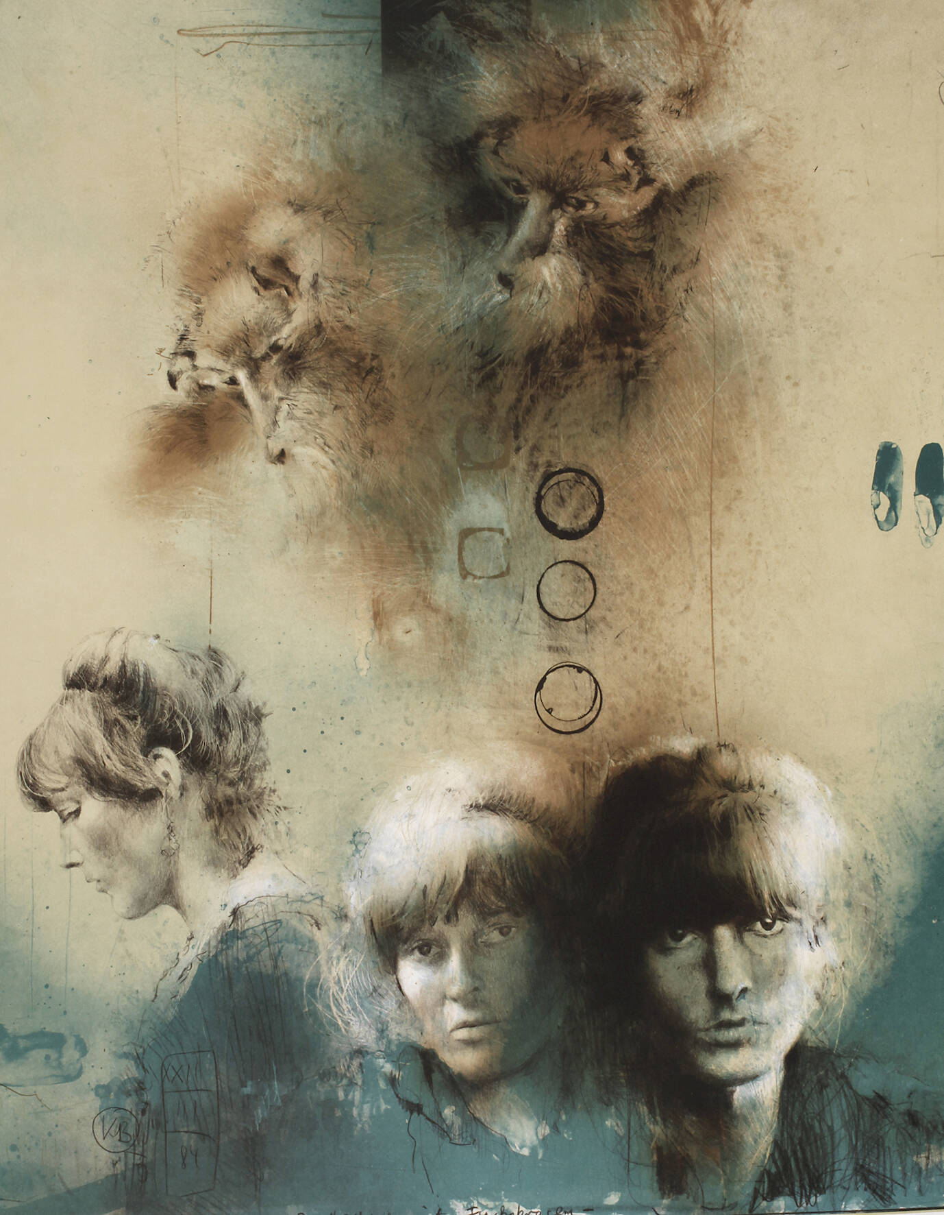 Klaus Böttger, "Porträtskizze mit Fuchskragen"