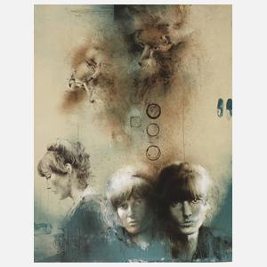 Klaus Böttger, "Porträtskizze mit Fuchskragen"