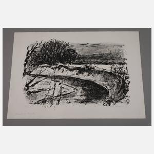 Prof. Hans Fronius, "Fluß im Winter"