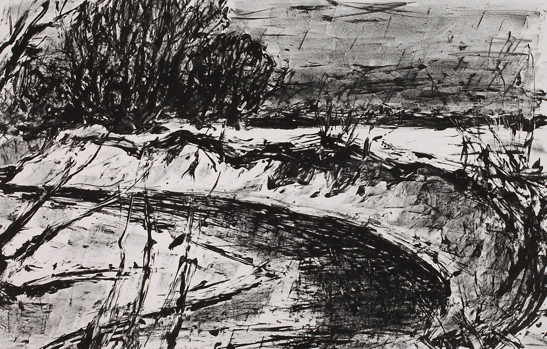 Prof. Hans Fronius, "Fluß im Winter"