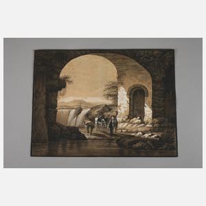 T. Vogel, Landschaft mit Wasserfall