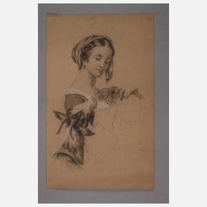 Bäuerin mit Ziegenbock