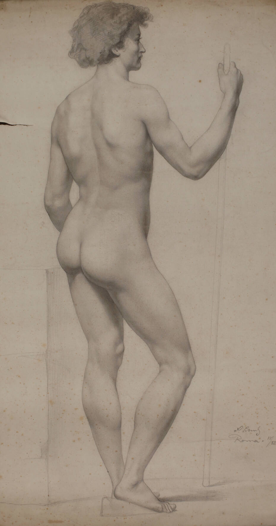 L. Schulz, Stehender Rückenakt