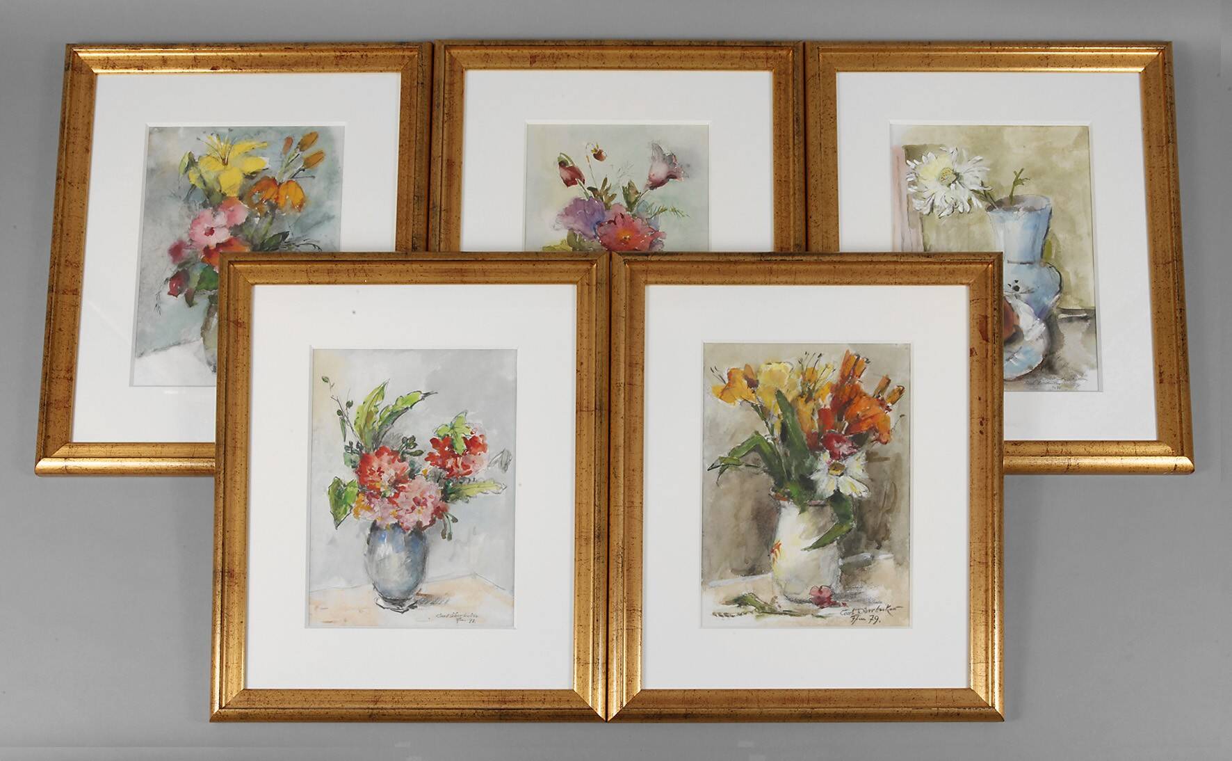 Carl Dörrbecker, Fünf Blumenstillleben