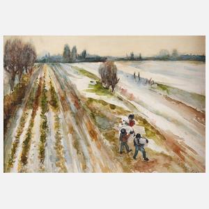 Prof. Alfred Eckhardt, Kinder im Schnee