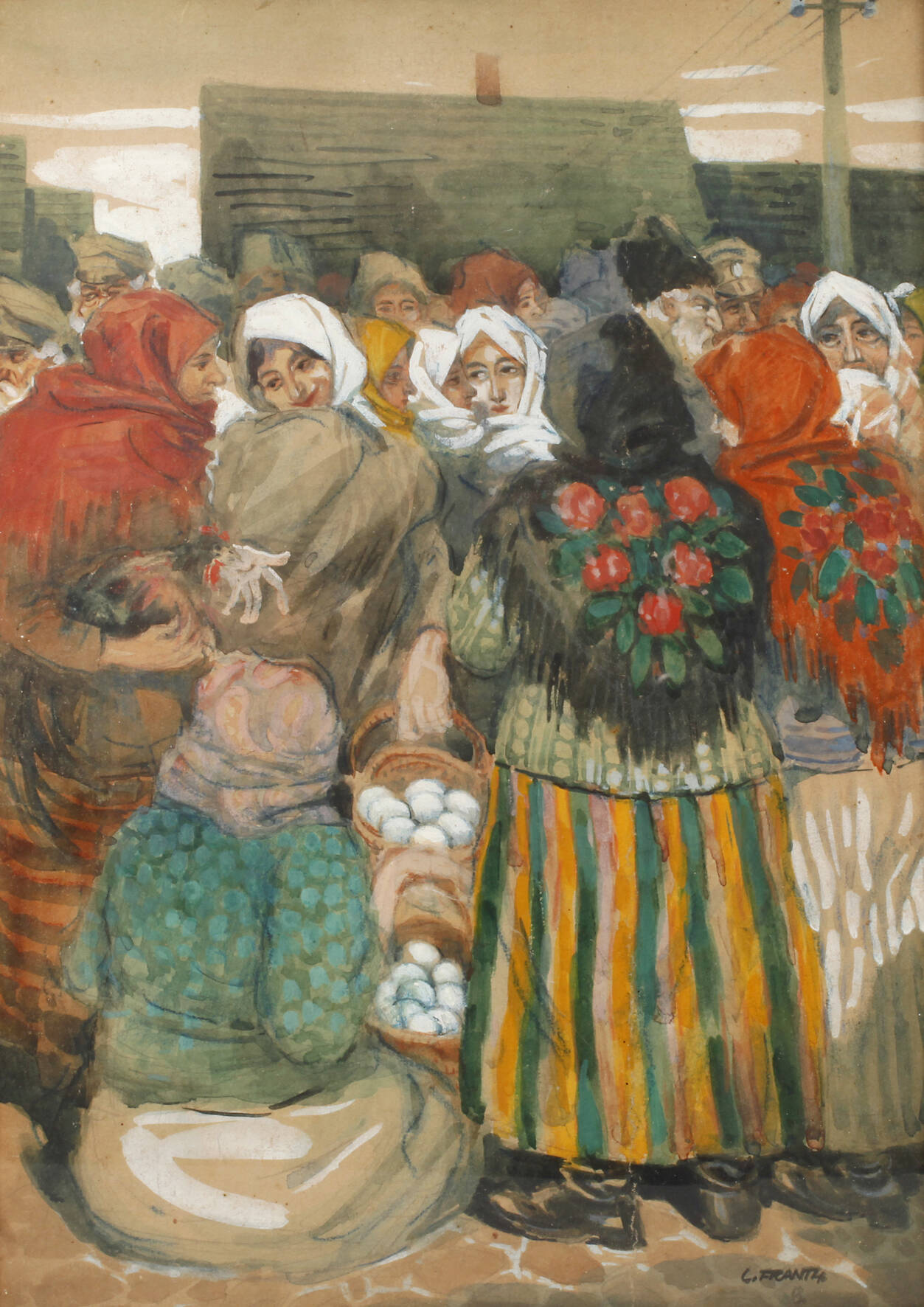 L. Franth, Auf dem Wochenmarkt