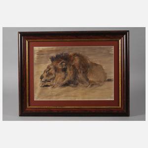 Fritz von Heider, attr., Ruhender Löwe