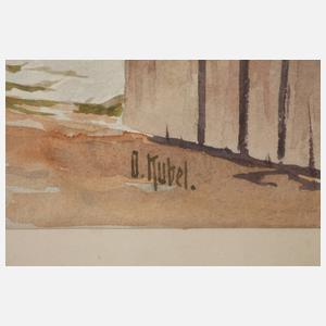 Otto Kubel, "Oberammergau - Straßenbild mit Kofel"