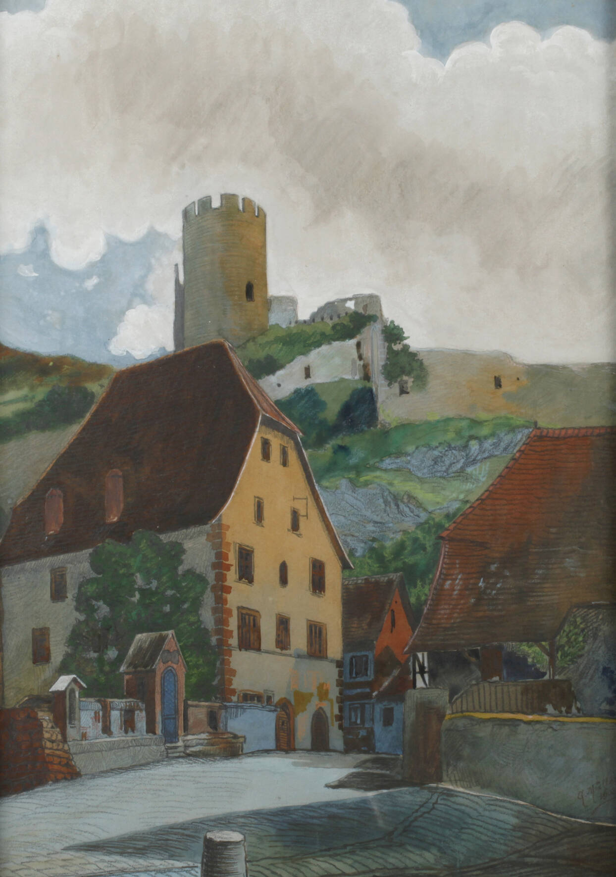 G. Müller, Fränkische Dorfansicht