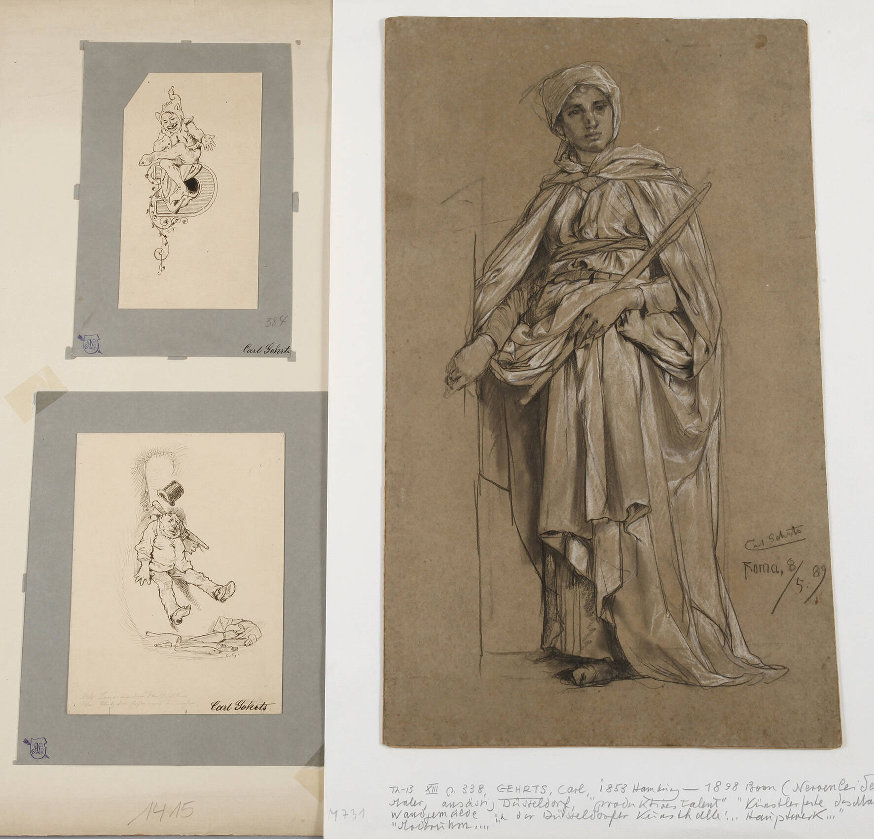 Prof. Carl Gehrts, Zeichnungskonvolut