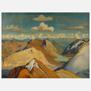 Hanns Herzing, "Gipfelblick von Piz-Languard"