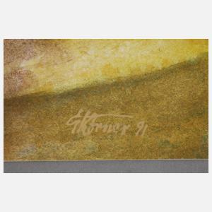 Gottfried Körner, stilisierte Auenlandschaft