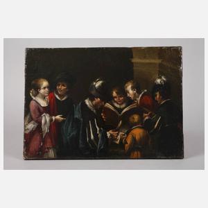 Paar Barockbilder "Gesangsunterricht"