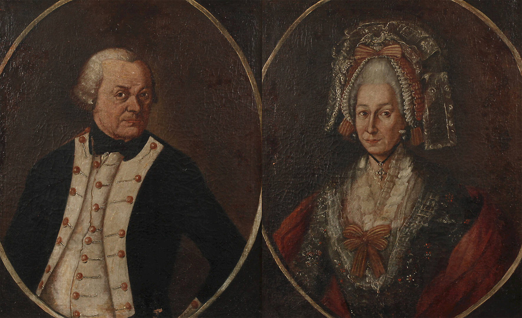 Paar Spätbarock-Portraits
