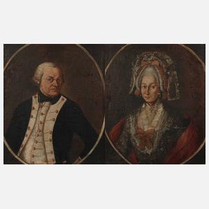 Paar Spätbarock-Portraits