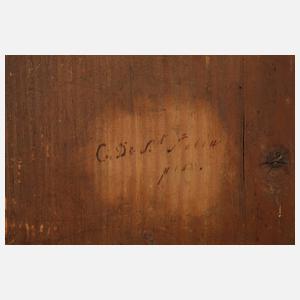 "Kind mit rot gefüttertem Strohhut"