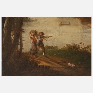 Paar kleine mediterrane Landschaften am Meer