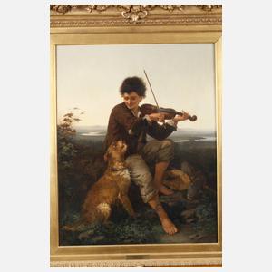 Prof. Ludwig Knaus, attr., Musizierender Knabe