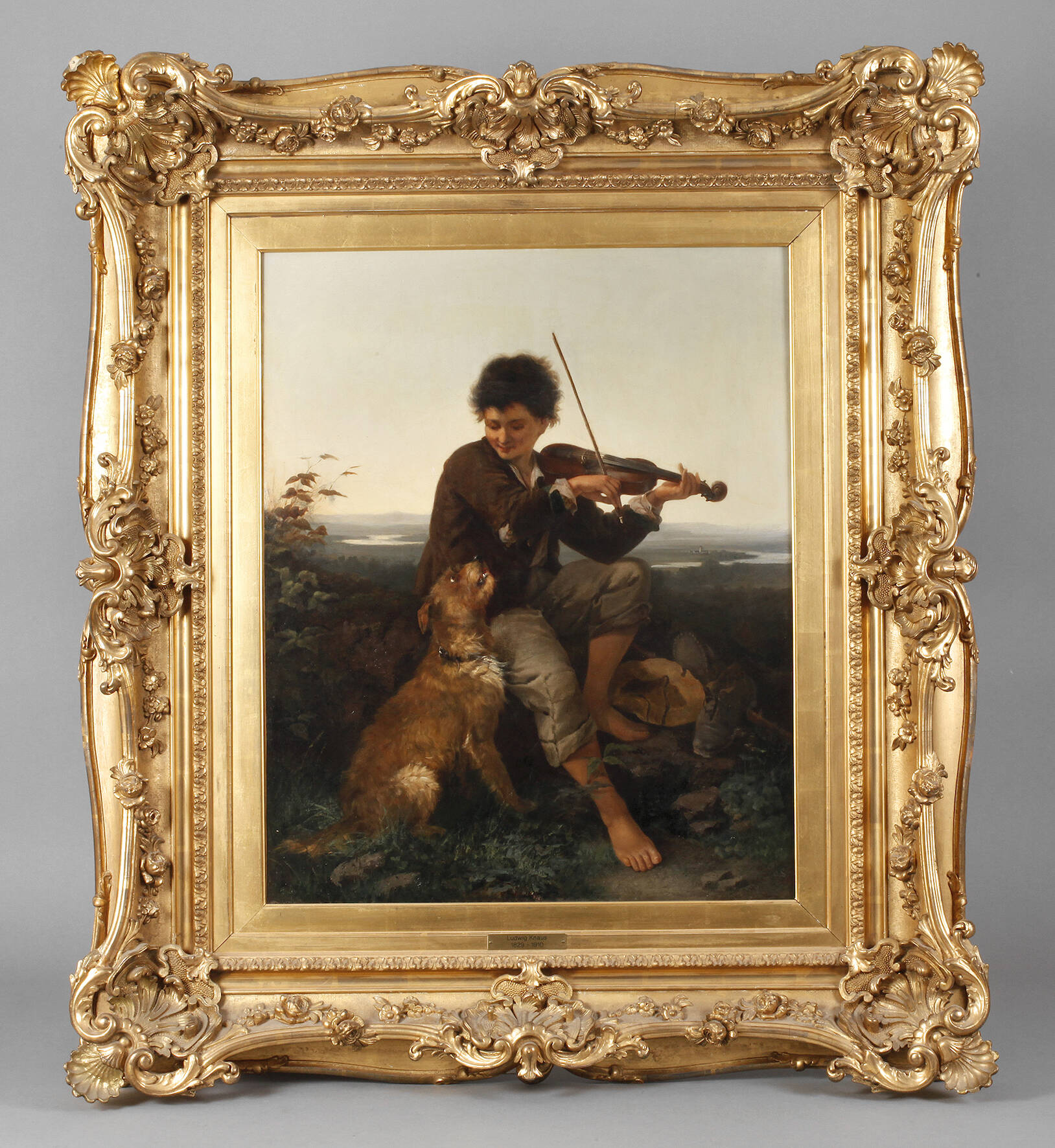 Prof. Ludwig Knaus, attr., Musizierender Knabe