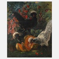 Charles Nogaro, Haubenhühner mit Kürbis und Nelken111