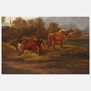 Max Joseph Wagenbauer, attr., Rinderherde am Abend