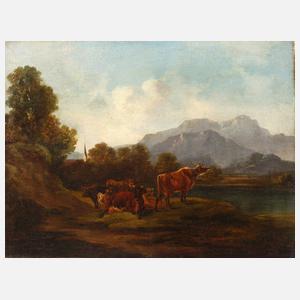 Max Joseph Wagenbauer, attr., Rinderherde am Abend