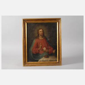 Abendmahlsdarstellung mit andächtigem Jesus