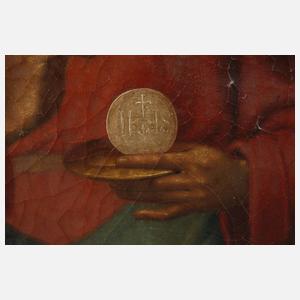 Abendmahlsdarstellung mit andächtigem Jesus