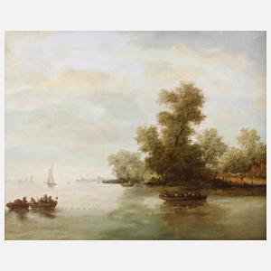 Fischer beim Einholen der Netze