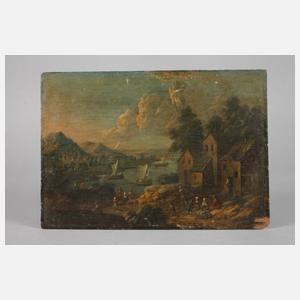 Flusslandschaft mit Schiffen