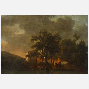 Bukolische Hirtenlandschaft