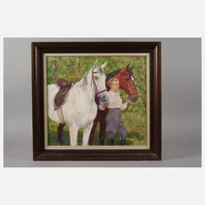 Hellmut Bachrach-Barée, attr., Mädchen mit Pferden