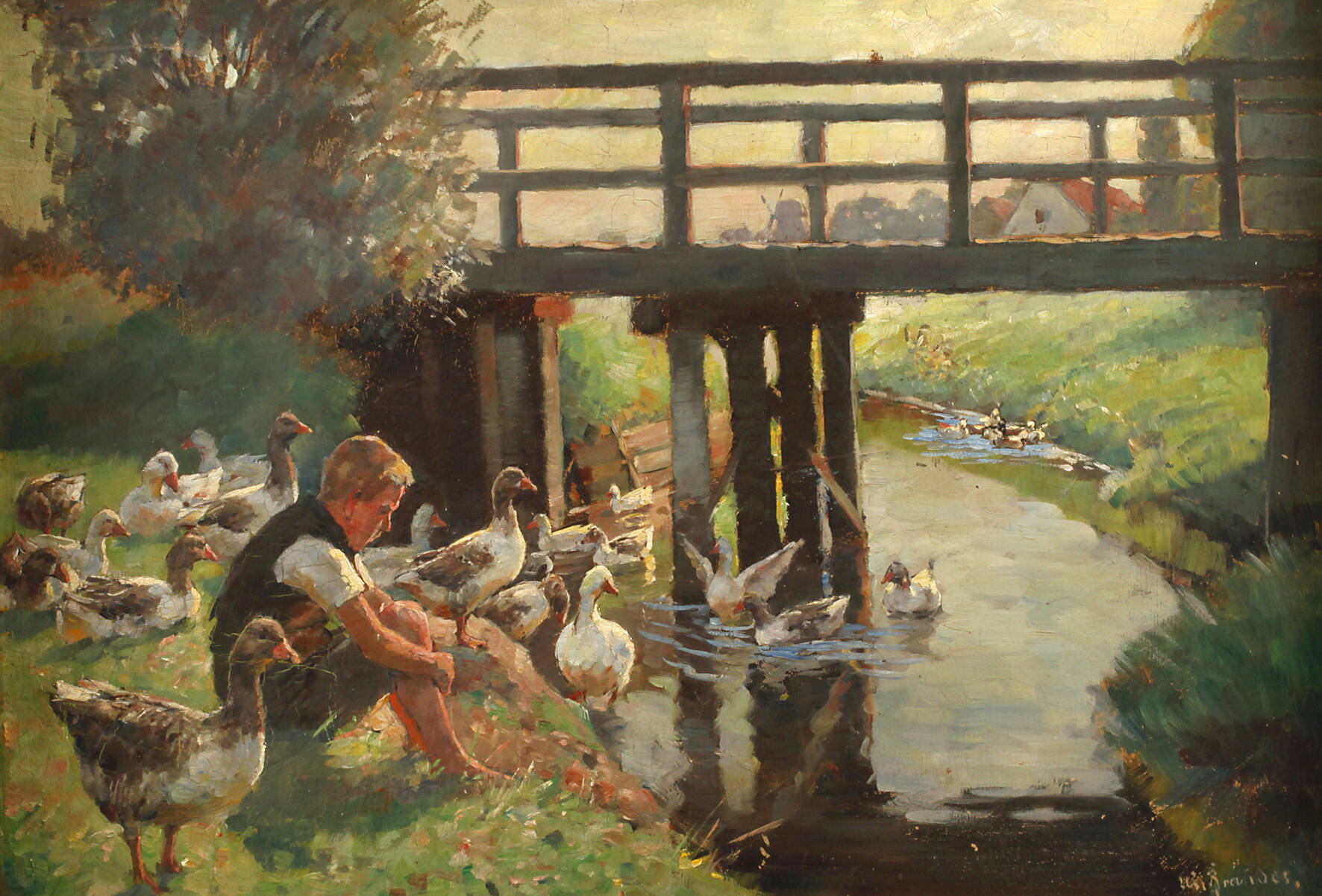 Willy Brandes, Gänsejunge am Fluss