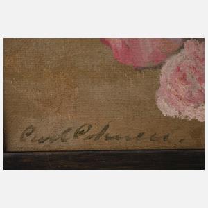 Carl Cohnen, Stillleben mit Stockrosen und Ringelblumen