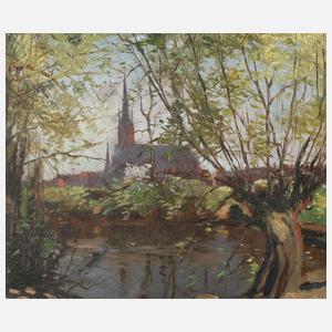 Julius Cran, attr., Am Teich