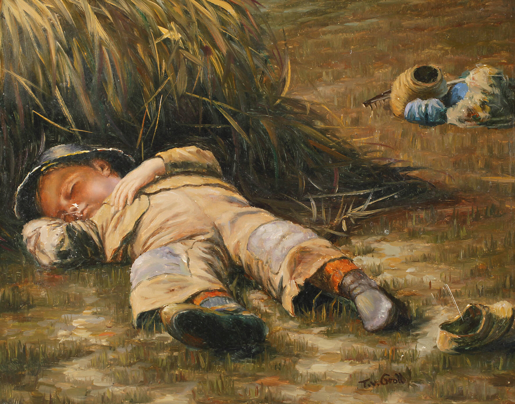 T. v. Groll, Schlafender Bub