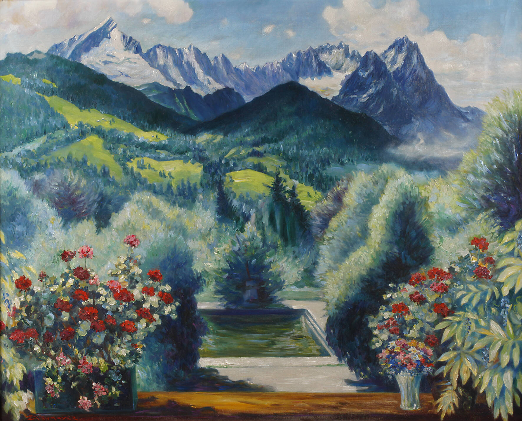 Prof. Franz Kienmayer, Blick zum Wettersteingebirge