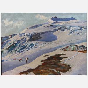 Prof. Franz Kienmayer, Schneeschuhfahrer im Gebirge