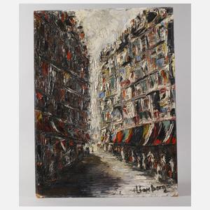 H. Lienberger, Straßenszene mit Passanten